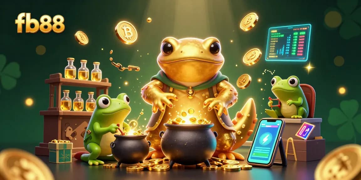 Engage with fb88’s rich universe of online gambling featuring a golden salamander alchemist and gold coins.