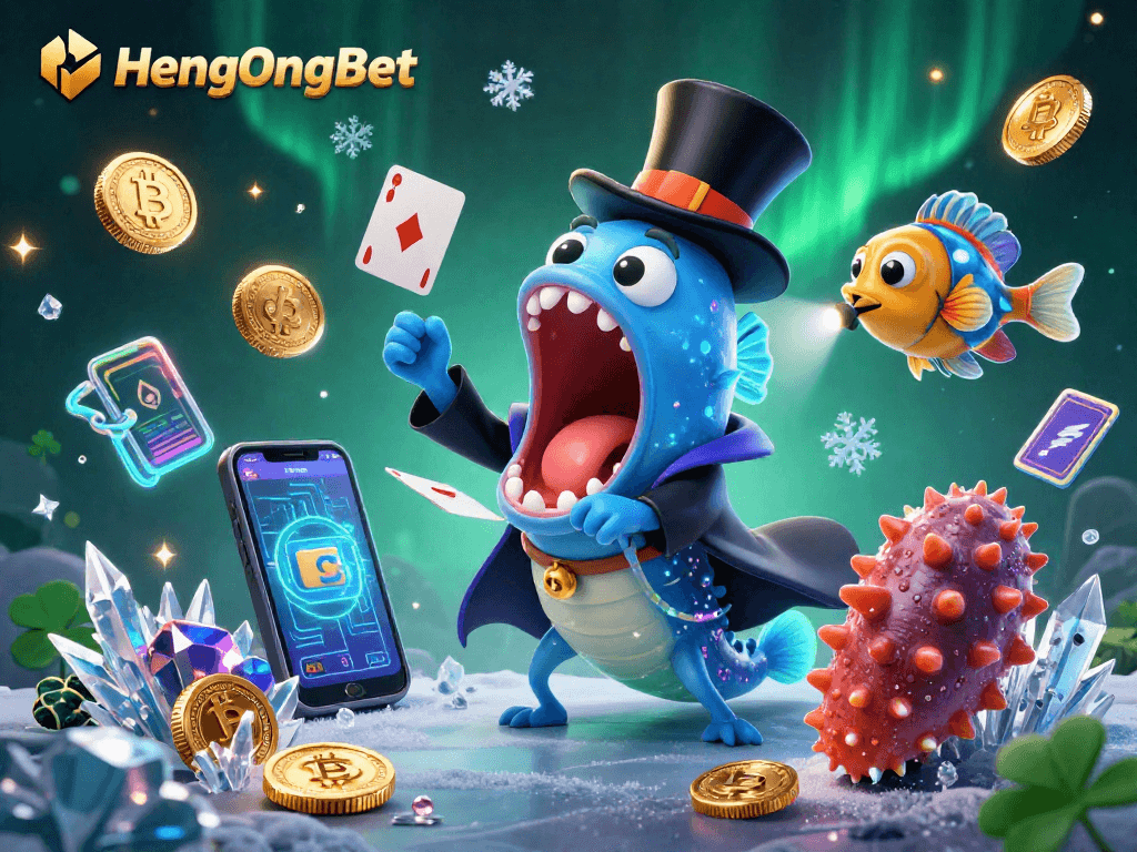 Engage with HengOngBet's vibrant casino scene featuring magic and cryptocurrency elements in a captivating underwater world.