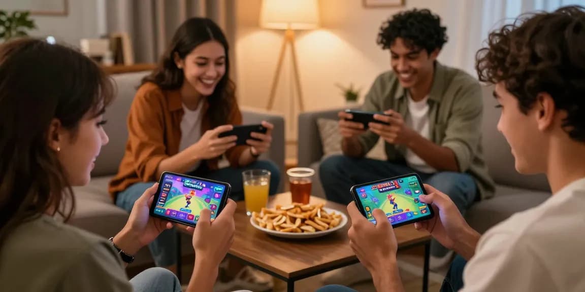 Players enjoying earning games with 3Patti Loot app in a lively social setting
