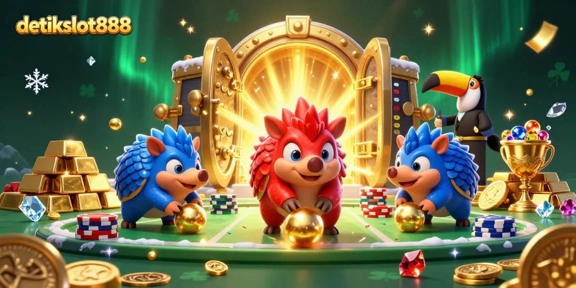 Menangkan jackpot di detikslot888 dengan permainan slot bergaya menyenangkan yang menampilkan pangolins beraksi.