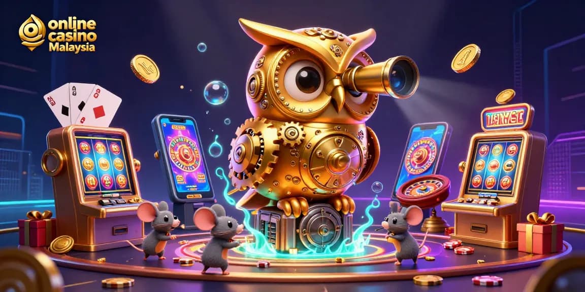 Experience the excitement of online casino Malaysia with spinning slot reels, vibrant colors, and captivating elements.