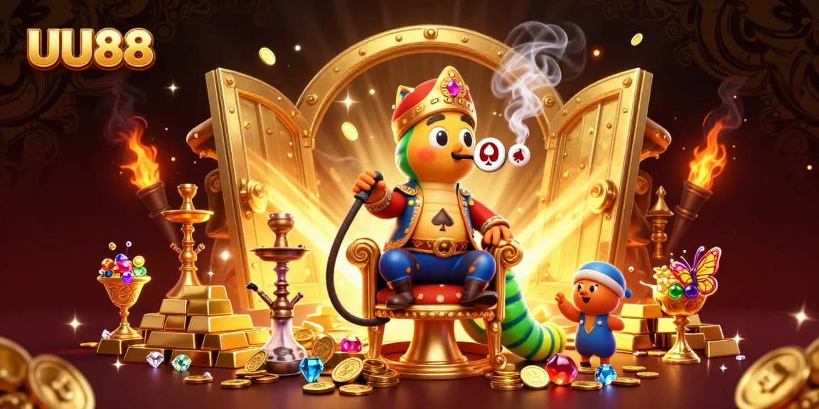 Experience thrilling gameplay at UU88 with magical casino characters and treasure-filled ambiance.