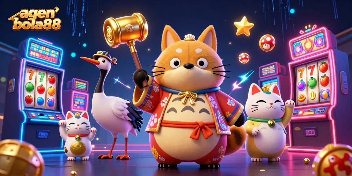 Engage in winning strategies at agen bola88 with playful characters and vibrant casino scenes.