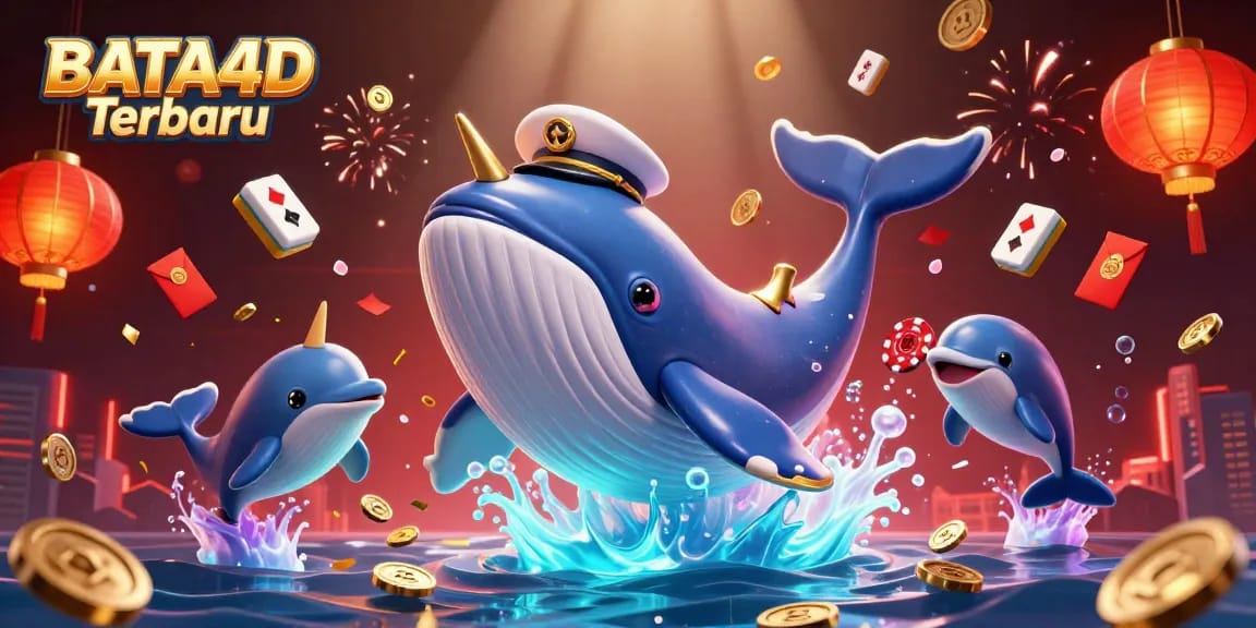 Permainan BATA4D Terbaru dengan ikan paus raksasa dan lampion mengkilap di lautan koin
