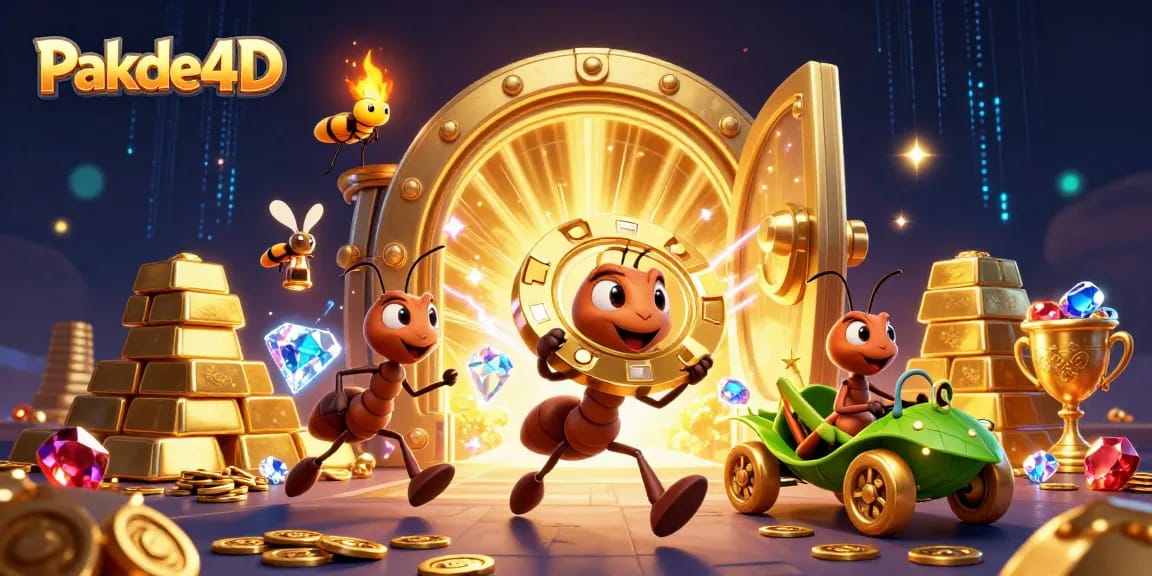Experience thrilling jackpots with Pakde4D as ants carry a giant golden poker chip in an exciting heist.