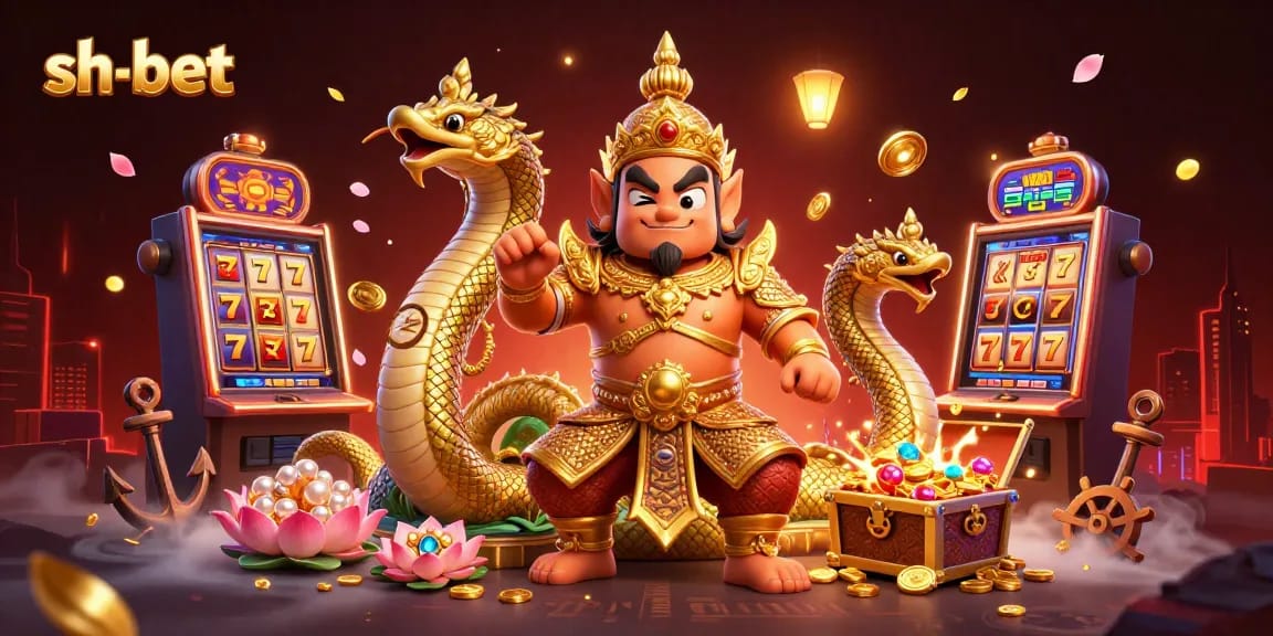 Play exciting slot games at sh-bet with dynamic elements in this immersive casino scene