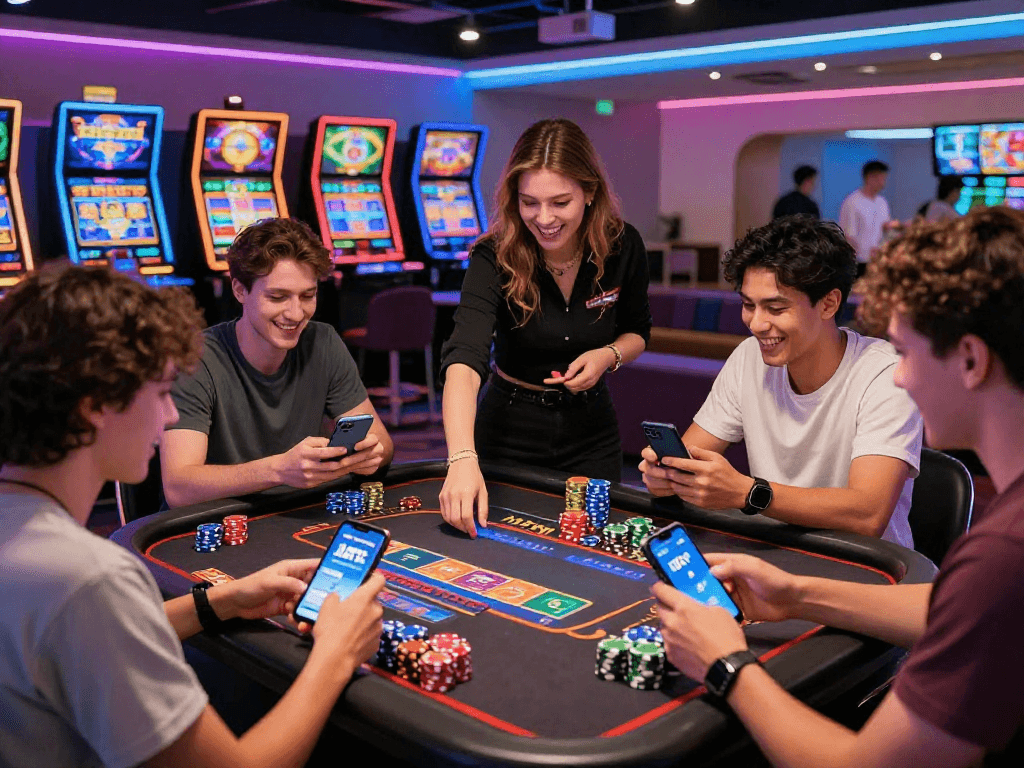 Exciting gaming atmosphere at https://alanodt5.app/ featuring players enjoying casino games with vibrant graphics and engaging interaction.
