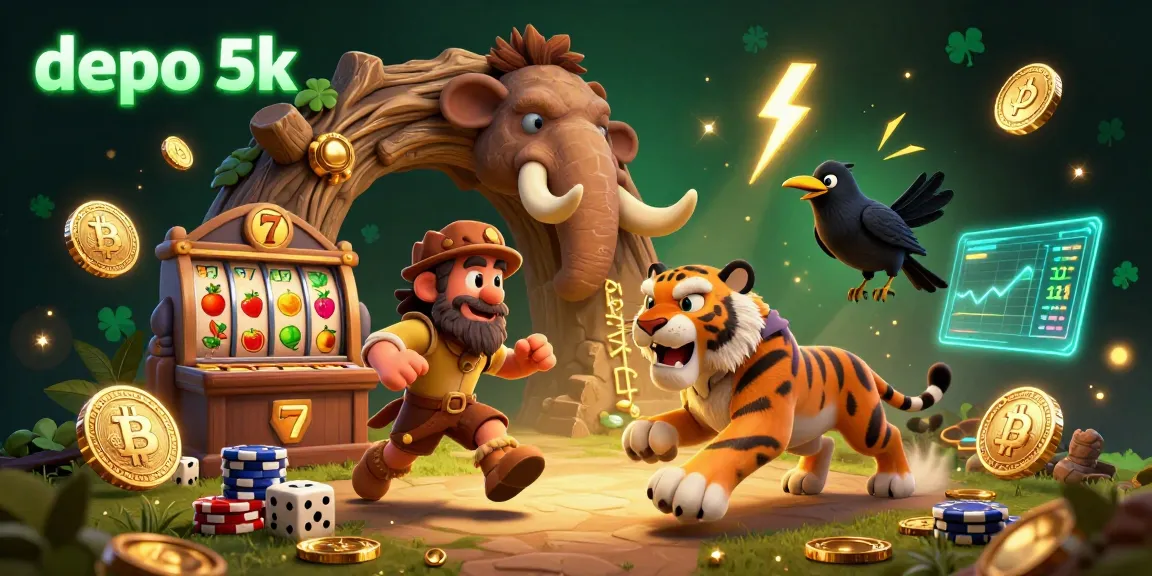 Experience the excitement of gambling with depo 5k in this vibrant 3D casino illustration showcasing thrilling game elements.