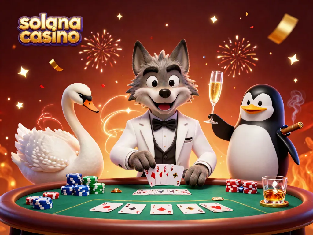 Experience the thrill of the solana casino with a vibrant 3D illustration featuring characters and gaming action.