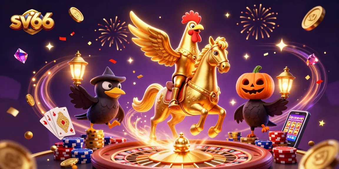 Experience thrilling wins at sv66 casino with a golden rooster and festive game atmosphere.