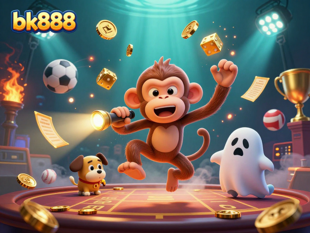 Engage in thrilling sports betting experiences with bk888's dynamic casino illustration.