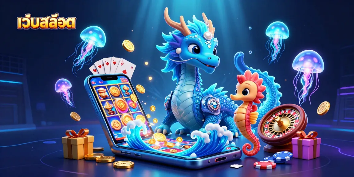 Play เว็บสล็อต with thrill as a majestic water dragon and seahorse knight celebrate big wins!