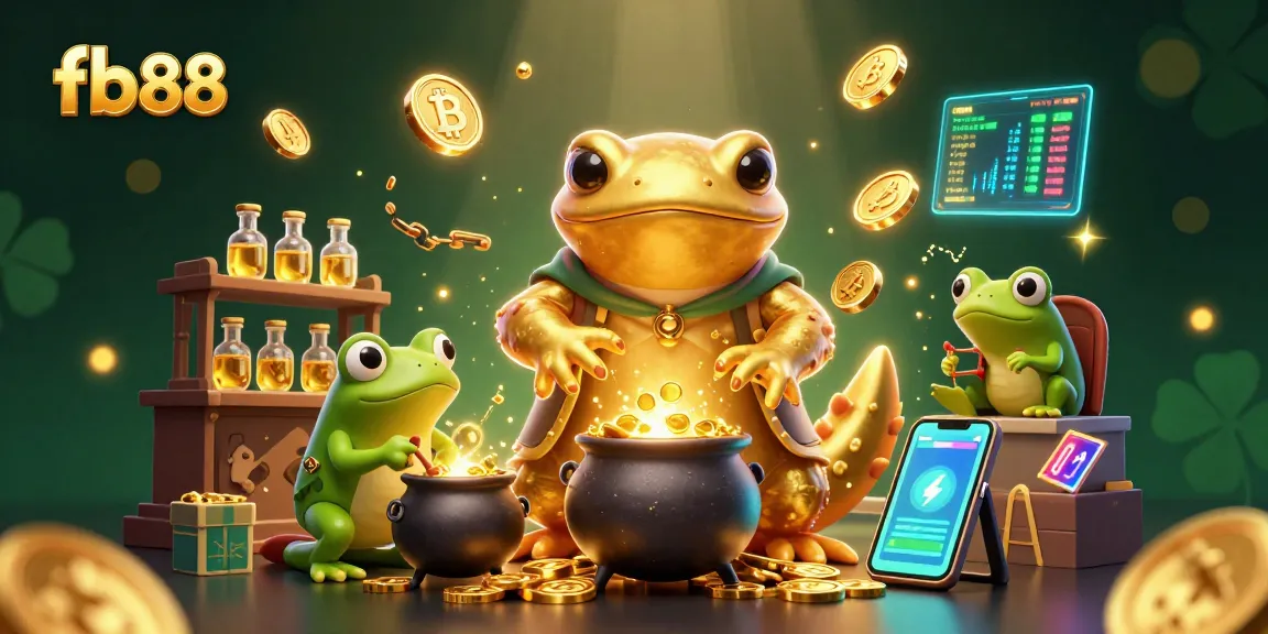 Engage with fb88’s rich universe of online gambling featuring a golden salamander alchemist and gold coins.