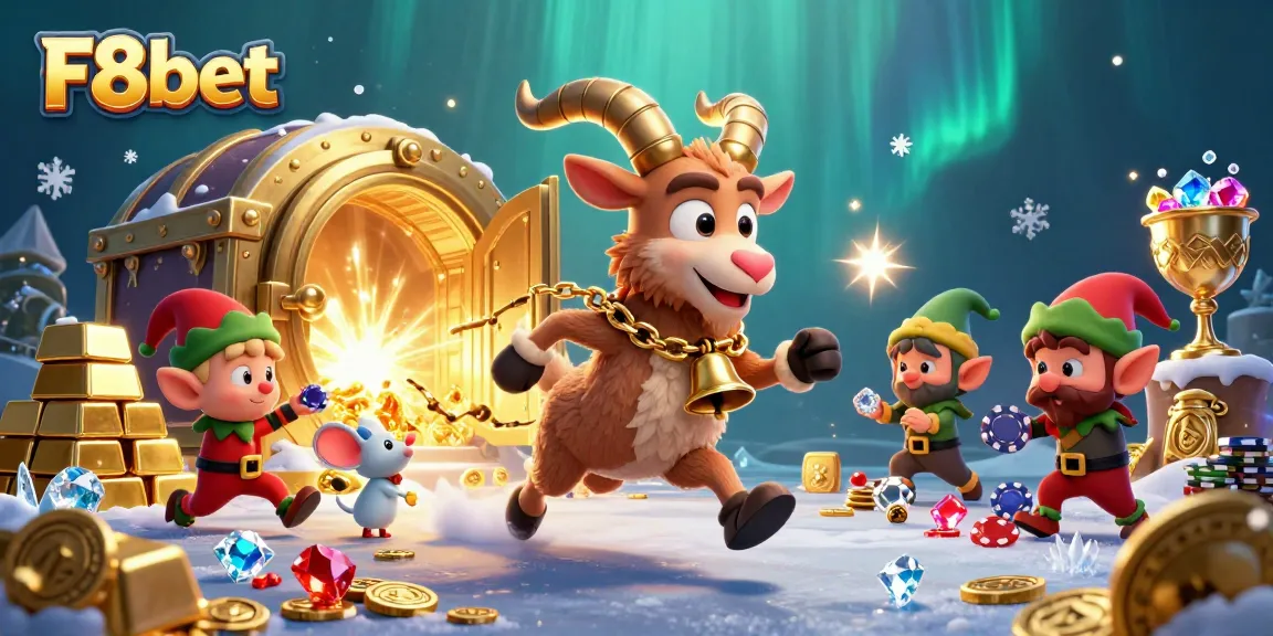 Engage with vibrant F8bet gaming scene featuring a lively casino and animated characters.
