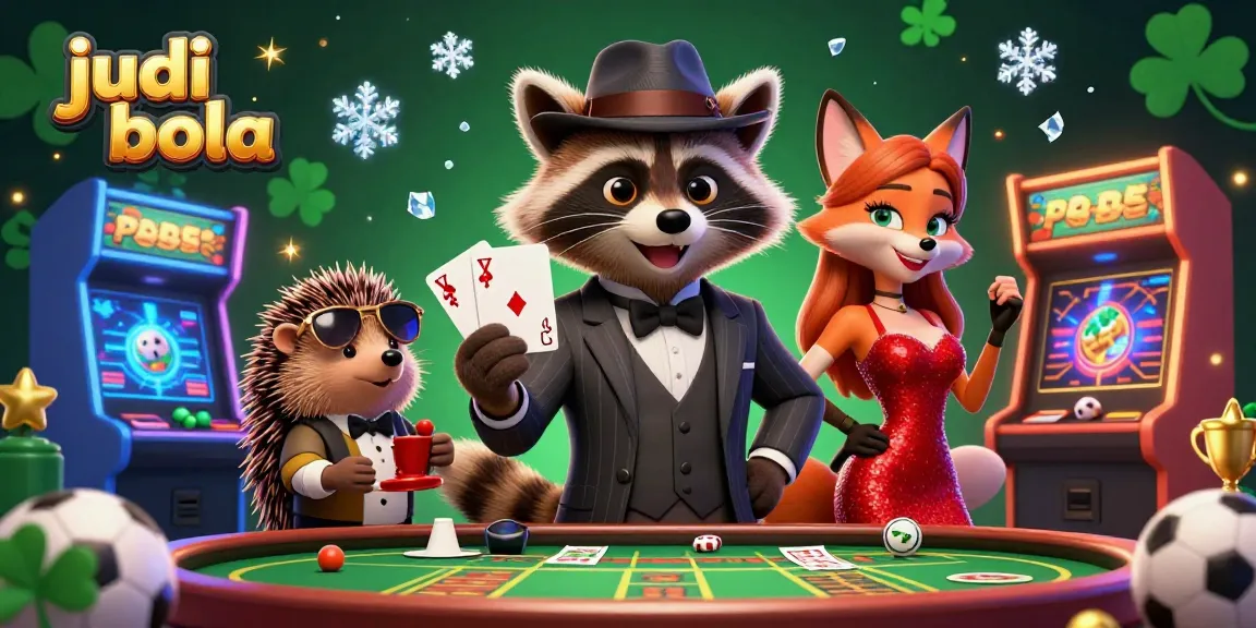Engage in thrilling judi bola action with 3D characters amid sports betting elements.
