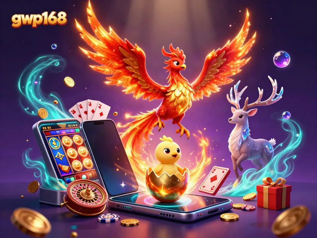 Permainan slot gacor lewat gwp168 dengan phoenix dan stag sebagai simbol keberuntungan.