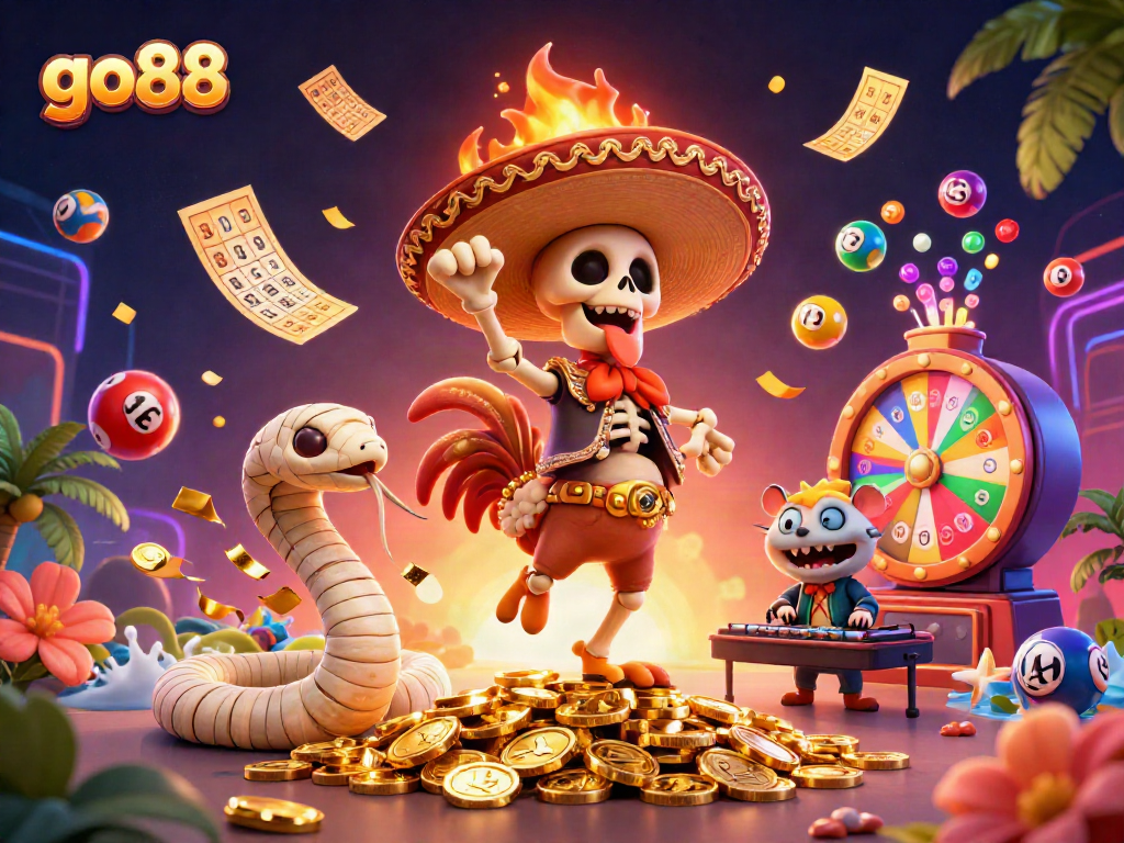 Engage with go88's vibrant casino experience through lively characters and dynamic game elements.