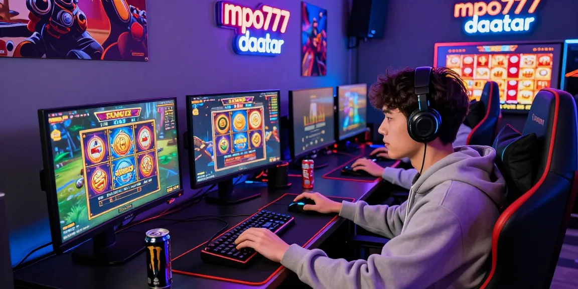 Engaging online gaming experience showcasing mpo777 daftar with vibrant slot games and gaming setup.