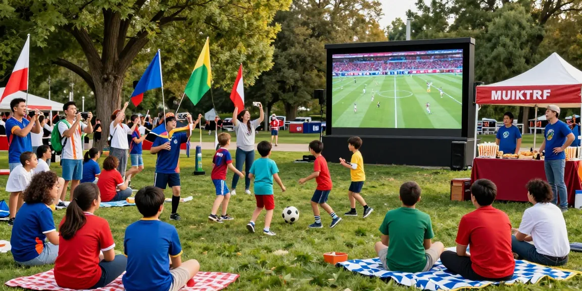 Enthusiastic fans enjoying a live football match outdoors, representing ihdsports.com sports culture.