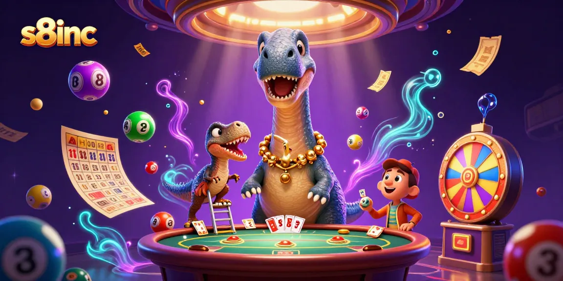 Experience S8inc at its finest with a dynamic 3D casino scene filled with vibrant gambling elements.