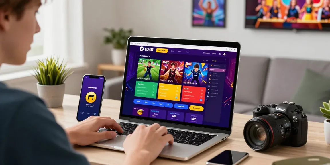Engaging scene of a user interacting with ONANA88 online betting platform, highlighting vibrant gaming options.