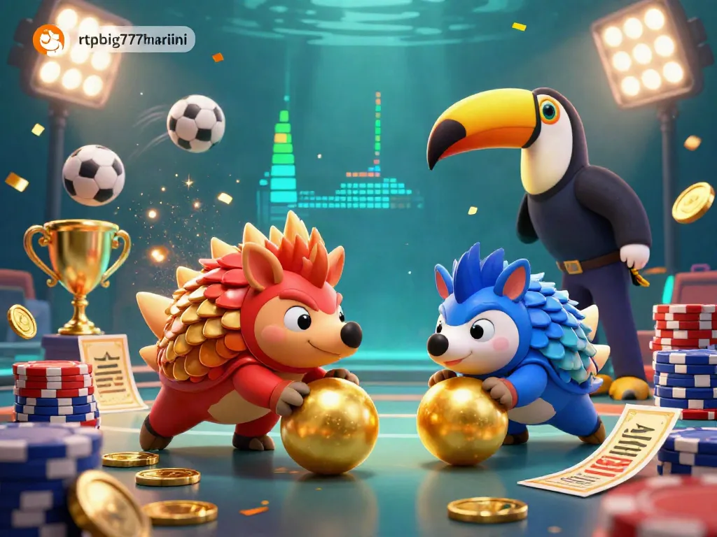 Engage with rtpbig777hariini's thrilling slot game scene featuring pengolin rivals in action.