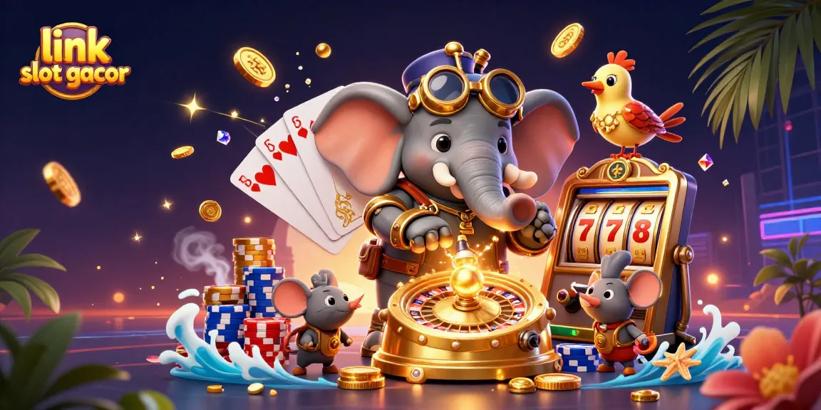 Spin winning reels with the link slot gacor in this colorful steampunk casino scene.