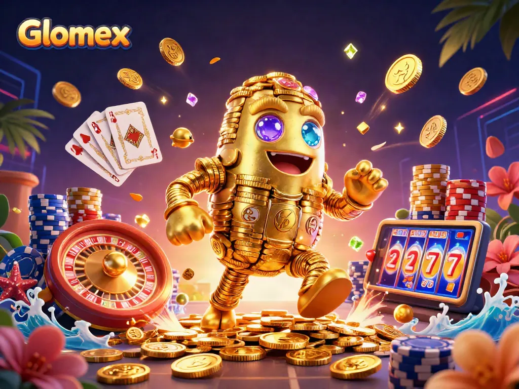 Spin the Glomex slot reels for winning chances with gold coins and dazzling gems!