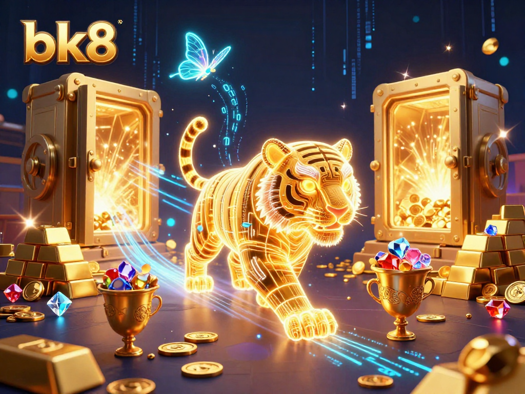 Experience the thrill of bk8 as a golden tiger illuminates the digital casino landscape.