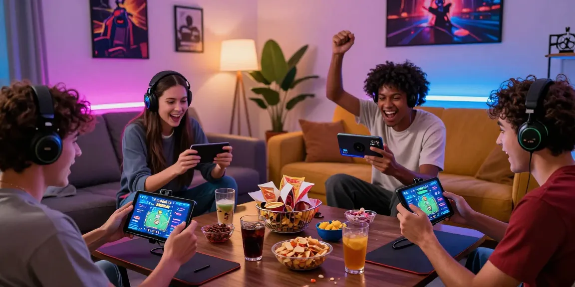 Exciting gaming session with friends showcasing 3 Patti Blue app on mobile devices, enjoying real money gameplay.