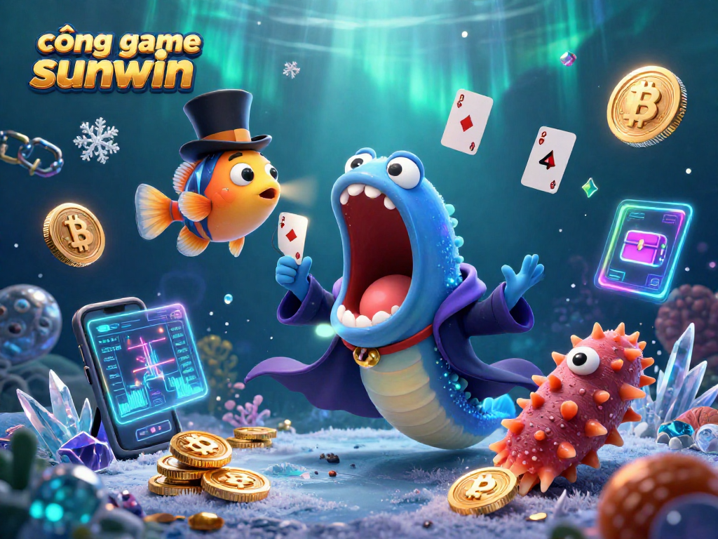 Engage with cổng game sunwin through dynamic gaming adventures in an underwater casino scene.