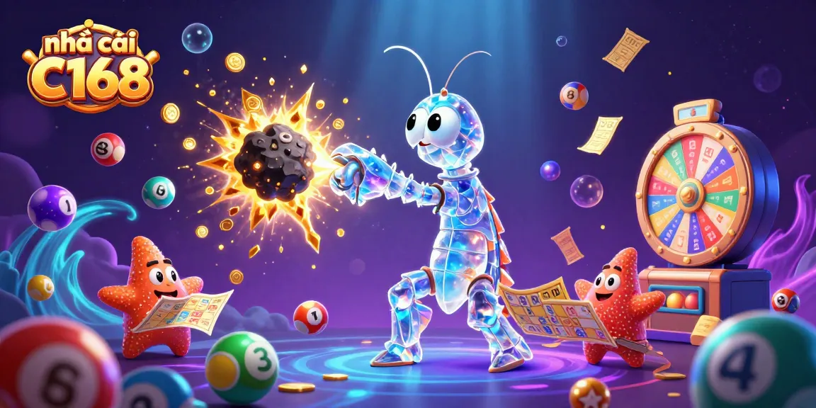 Engage with nhà cái C168 in dynamic 3D scenes of vibrant lottery elements and exciting casino action.