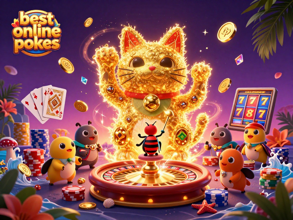 Experience the thrill of best online pokies with vibrant 3D visuals of lucky symbols, coins, and action.