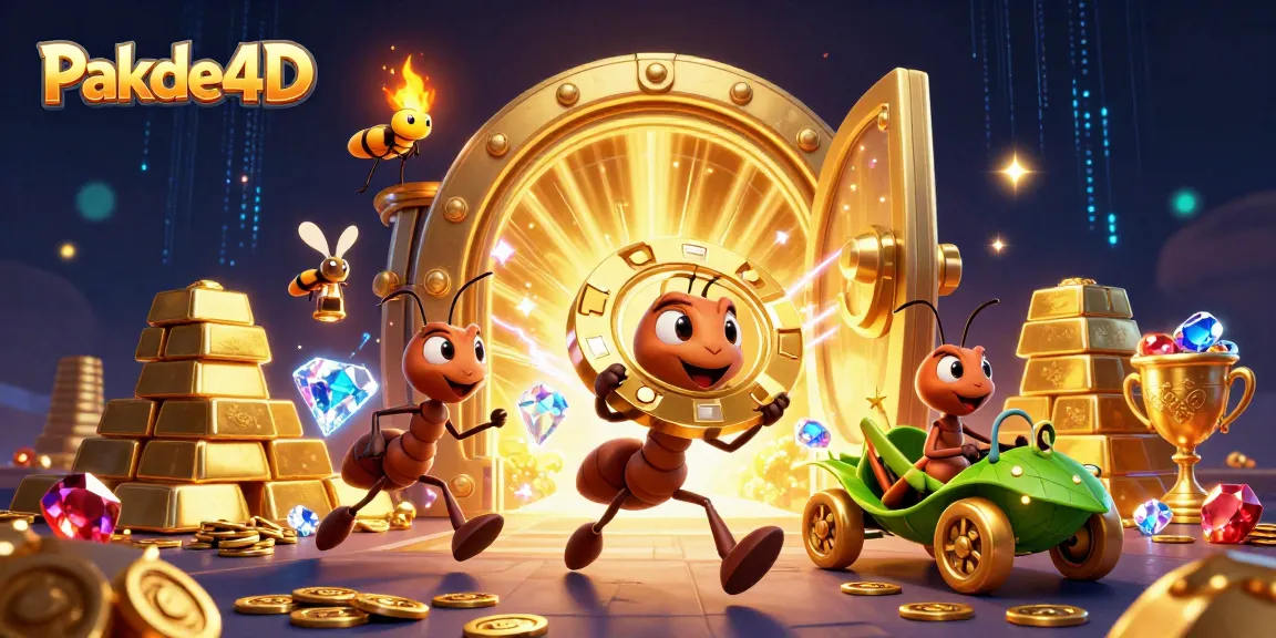 Experience thrilling jackpots with Pakde4D as ants carry a giant golden poker chip in an exciting heist.