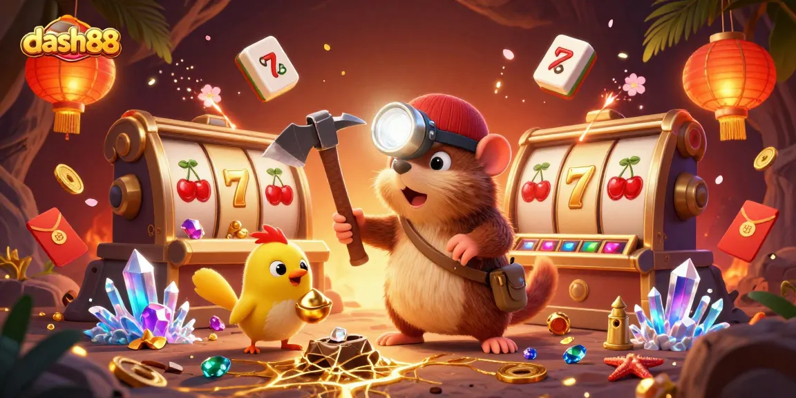 Engage in thrilling gameplay with dash88 featuring vibrant slot reels and treasure hunters.