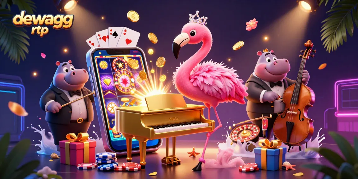 Experience the thrilling action of dewagg rtp with vibrant casino elements and characters.