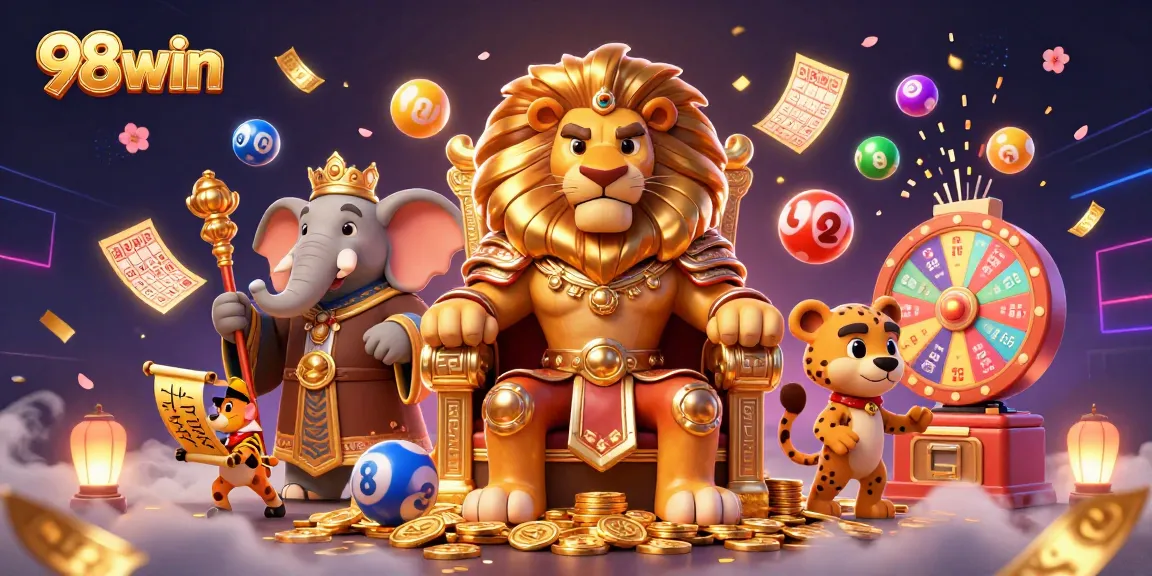 Engage with the vibrant 98win casino world featuring dynamic lottery themes and royal characters.