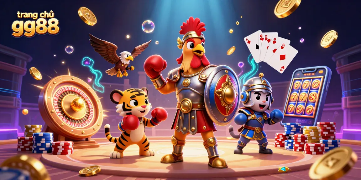 Experience the excitement at trang chủ gg88 with a vibrant 3D casino scene featuring classic gaming elements.