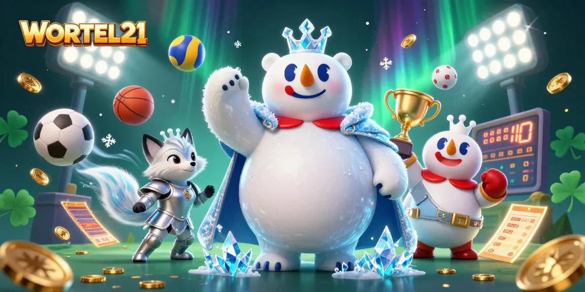 WORTEL21 showcases thrilling sports betting action with a vibrant 3D illustration