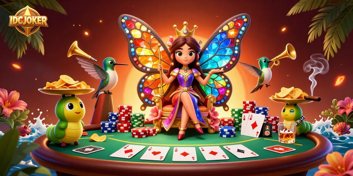 Experience thrilling games at IDCJOKER with colorful poker elements and vibrant fantasy atmosphere.