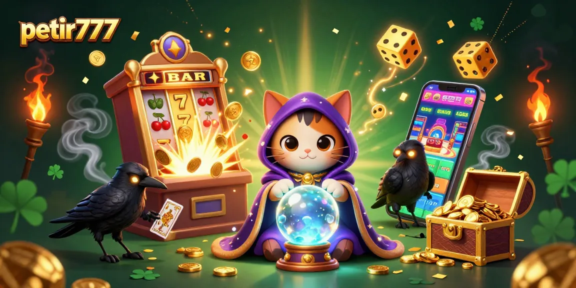 Experience engaging gameplay at petir777 with a lively illustration of casino characters amidst vibrant gaming elements.