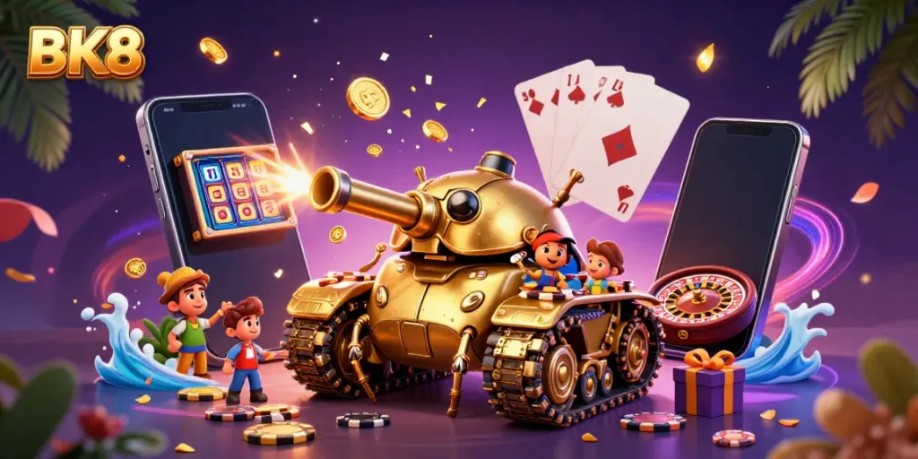 Experience winning action with the BK8 casino tank bursting with mini games and exciting elements.