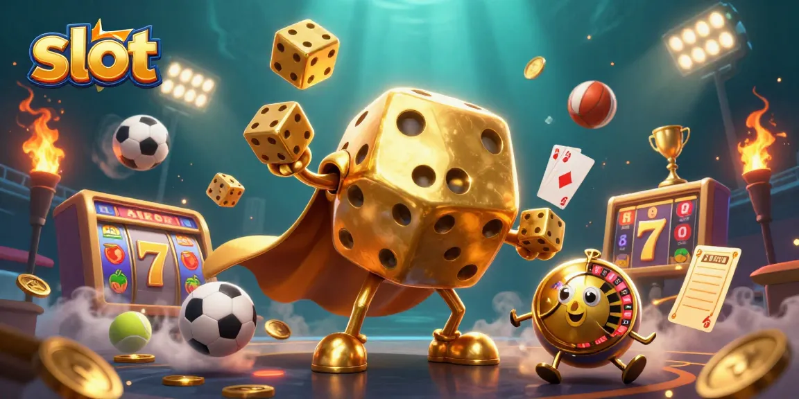 Menangkan slot jackpot gacor dengan simbol buah dan 7 keberuntungan yang mengelilingi dadu emas berwajah lucu.