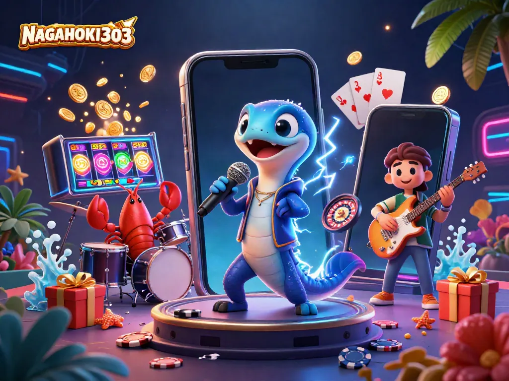 Permainan slot menarik di NAGAHOKI303, dengan karakter unik di kasino bawah laut.