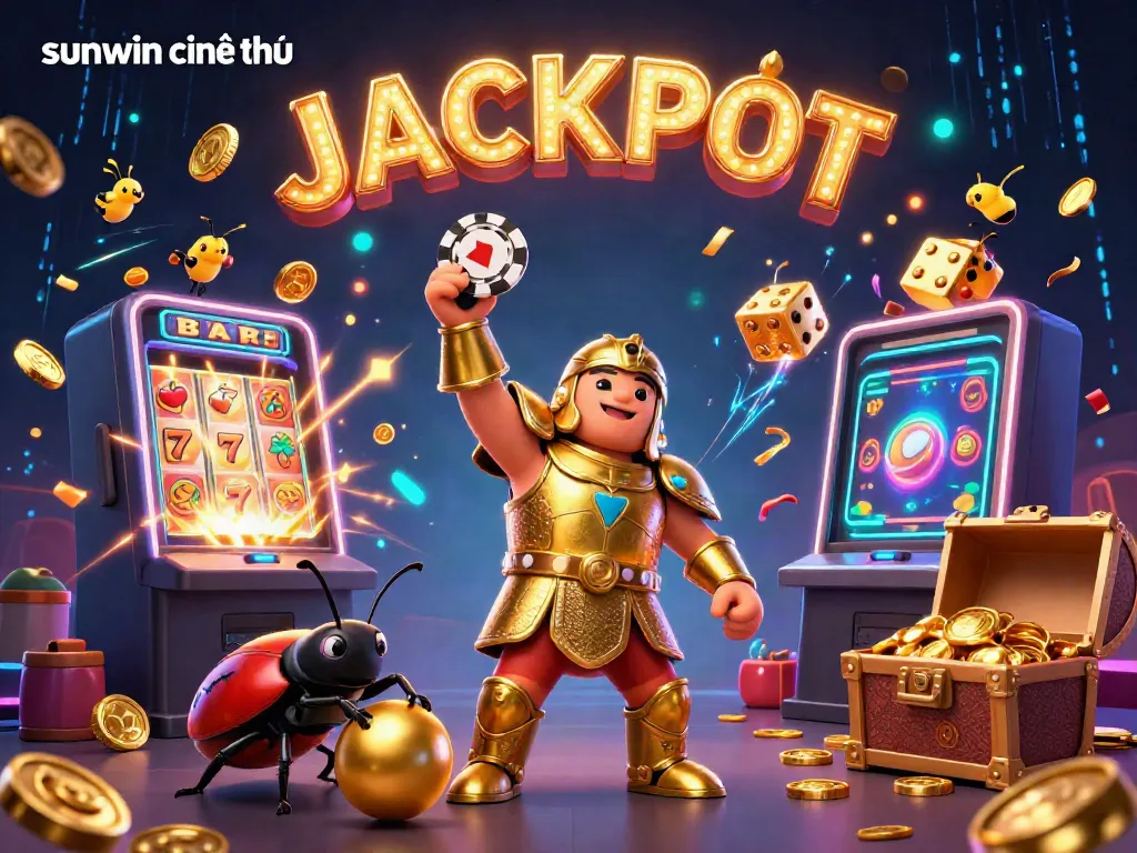 Experience the thrill of gaming with sunwin chính thức, featuring cartoon characters in an exciting casino scene.