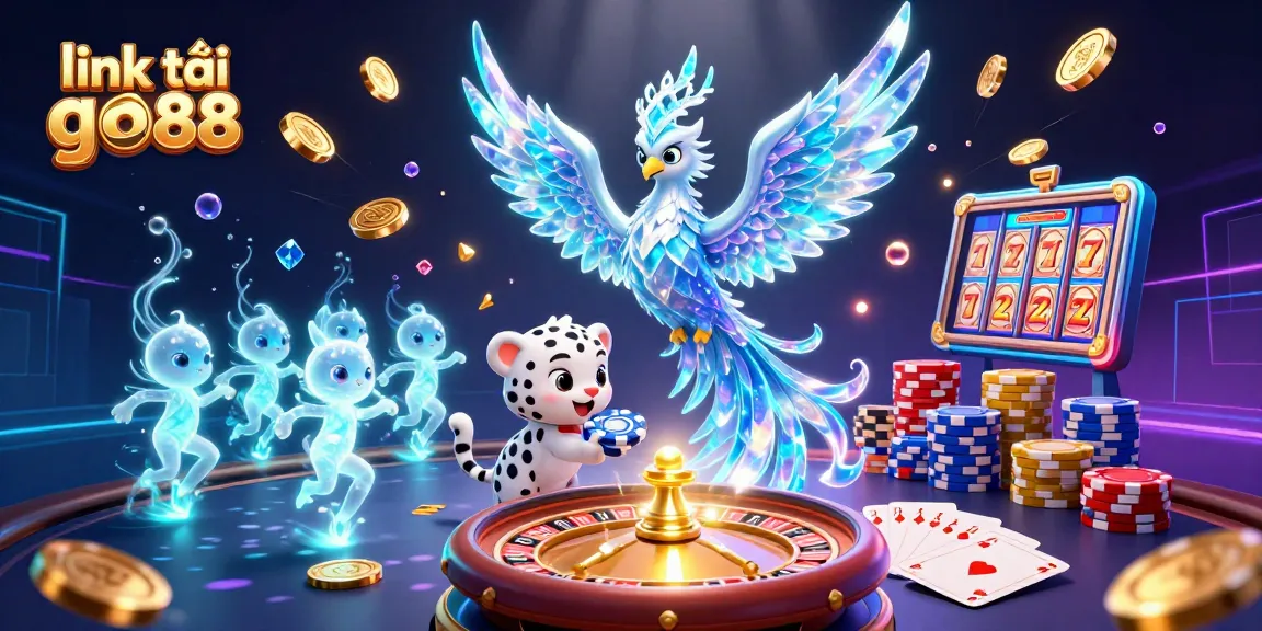 Play to win in link tải go88 with exciting casino adventures featuring an ice phoenix and poker elements.