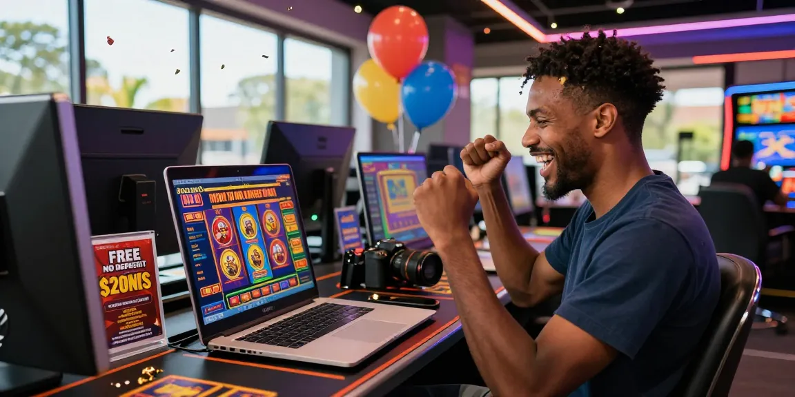 Celebrate your wins with a Free No Deposit Bonus at an online casino in a vibrant gaming atmosphere.