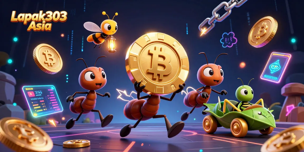 Engage in thrilling adventures at Lapak303 Asia with this vibrant 3D heist scene featuring playful ants.