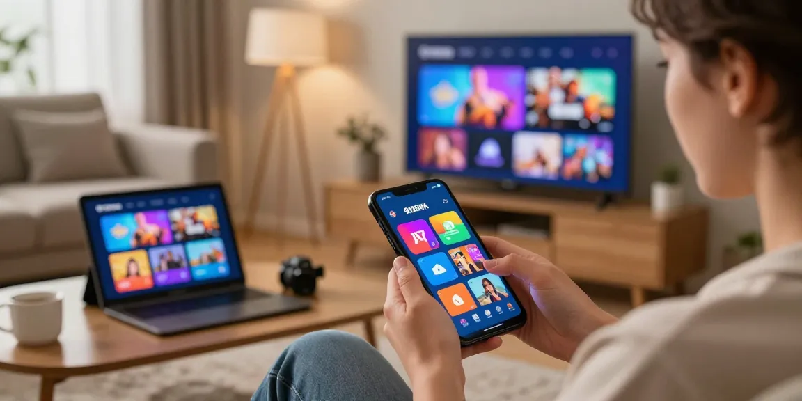 Pengguna menikmati konten di 91dewa dengan perangkat mobile modern dan suasana nyaman.