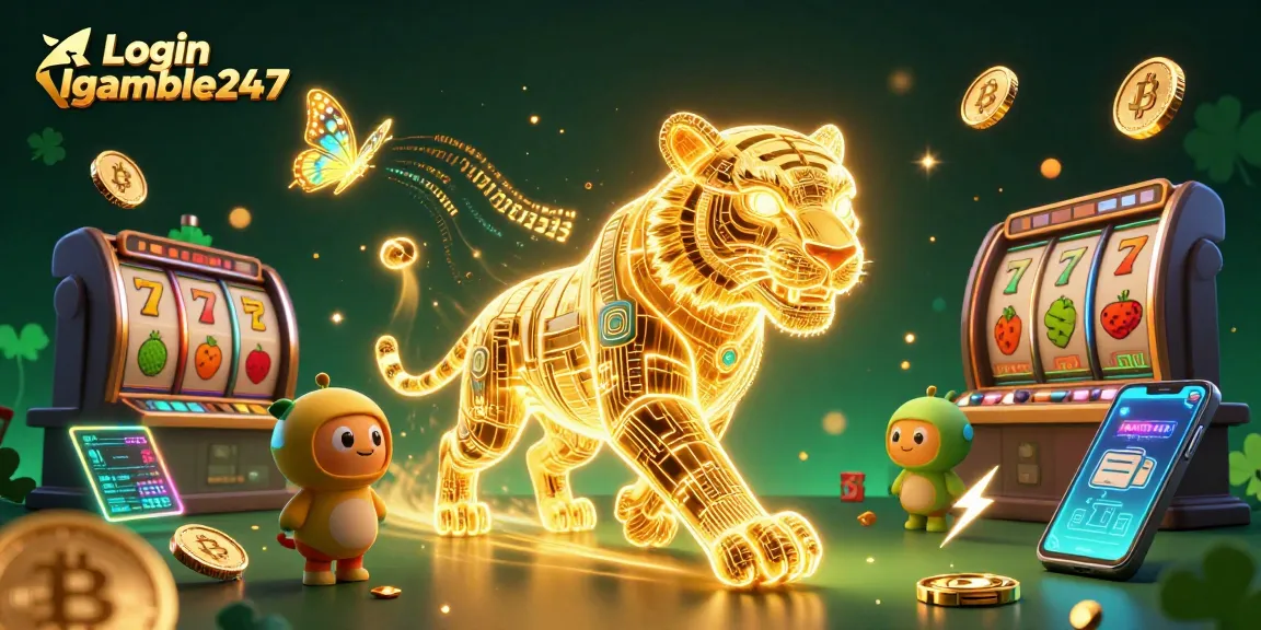 Engage with Login Igamble247 in a colorful 3D casino landscape filled with vibrant slot elements.